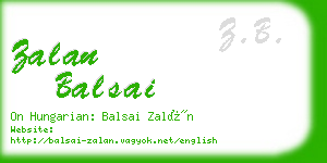 zalan balsai business card